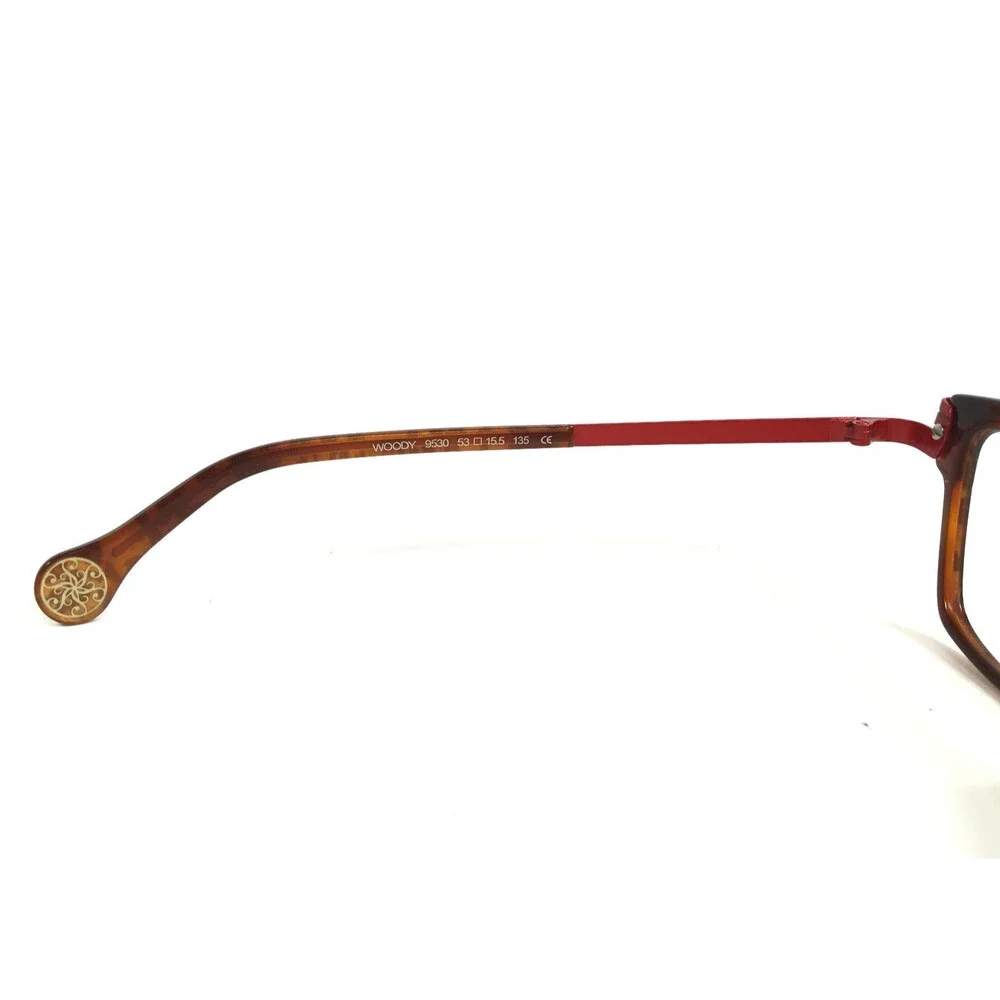 BOZ Eyeglasses Frames WOODY 9530 Brown Panther Red Matte Striped 53-15.5-135